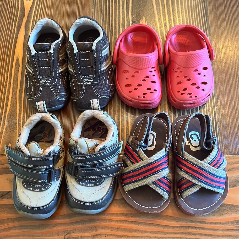 Bundle of 4 pairs of toddler size 3 shoes